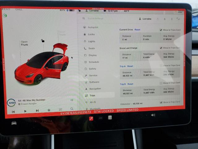 Photo 9 from auction – 2018 TESLA MODEL 3 with VIN 5YJ3E1EA5JF031673