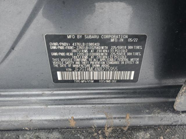 Photo 14 from auction – 2022 SUBARU CROSSTREK with VIN JF2GTHMC4N8275955