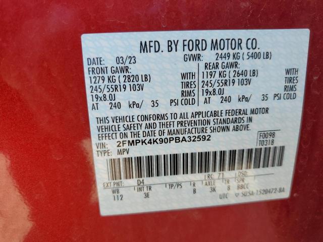 Photo 14 from auction – 2023 FORD EDGE TITAN with VIN 2FMPK4K90PBA32592