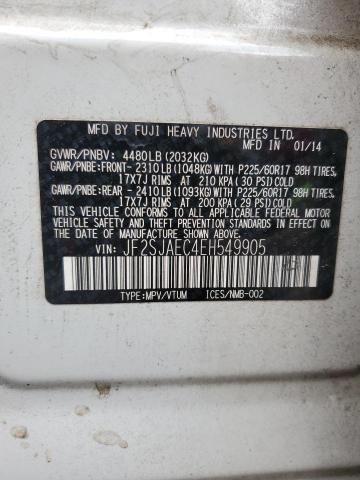 Photo 14 from auction – 2014 SUBARU FORESTER 2 with VIN JF2SJAEC4EH549905