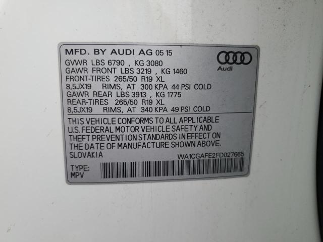 Photo 14 from auction – 2015 AUDI Q7 PREMIUM with VIN WA1CGAFE2FD027665