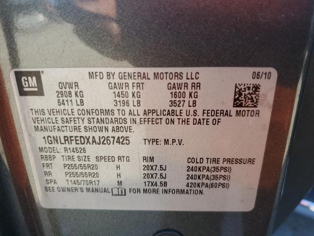 Photo 14 from auction – 2010 CHEVROLET TRAVERSE L with VIN 1GNLRFEDXAJ267425