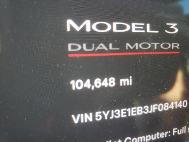 Photo 9 from auction – 2018 TESLA MODEL 3 with VIN 5YJ3E1EB3JF084140