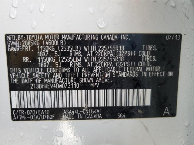 Photo 14 from auction – 2013 TOYOTA RAV4 LIMIT with VIN 2T3DFREV4DW073110