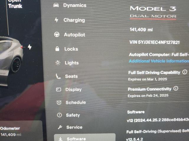 Photo 9 from auction – 2022 TESLA MODEL 3 with VIN 5YJ3E1EC4NF127821