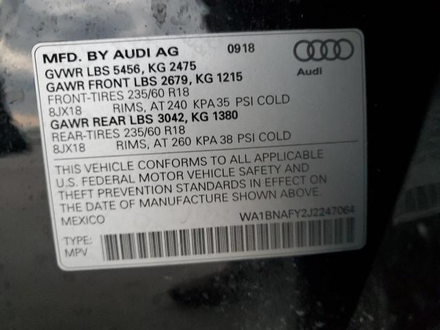 Photo 14 from auction – 2018 AUDI Q5 PREMIUM with VIN WA1BNAFY2J2247064