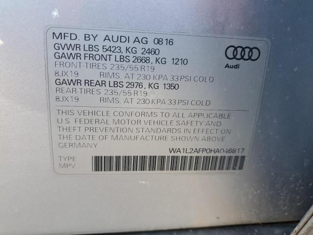 Фото 14 с аукциона – 2017 AUDI Q5 PREMIUM с VIN WA1L2AFP0HA046817