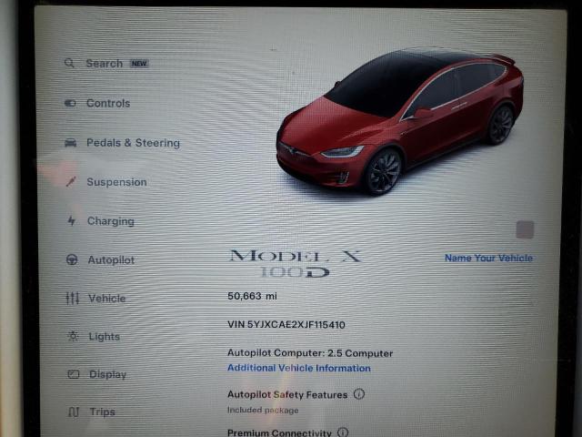 Photo 9 from auction – 2018 TESLA MODEL X with VIN 5YJXCAE2XJF115410