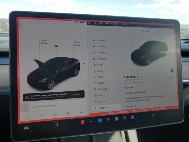 Фото 9 с аукциона – 2021 TESLA MODEL Y с VIN 5YJYGAEE4MF149141