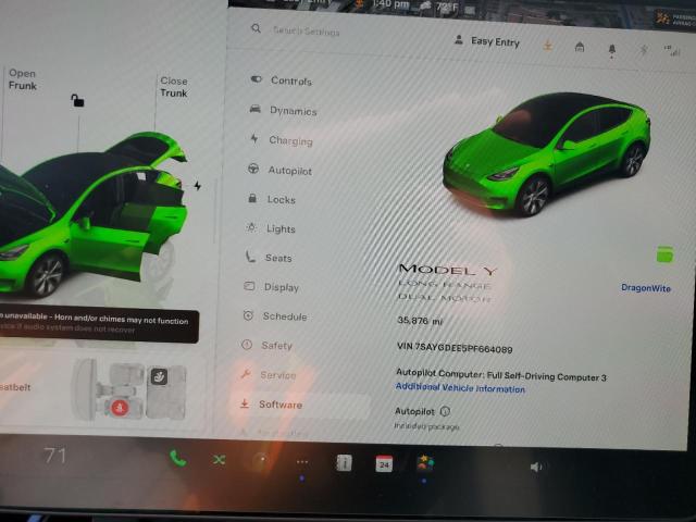 Photo 9 from auction – 2023 TESLA MODEL Y with VIN 7SAYGDEE5PF664089