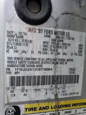 Photo 14 from auction – 2016 FORD EXPEDITION with VIN 1FMJU2AT2GEF38964