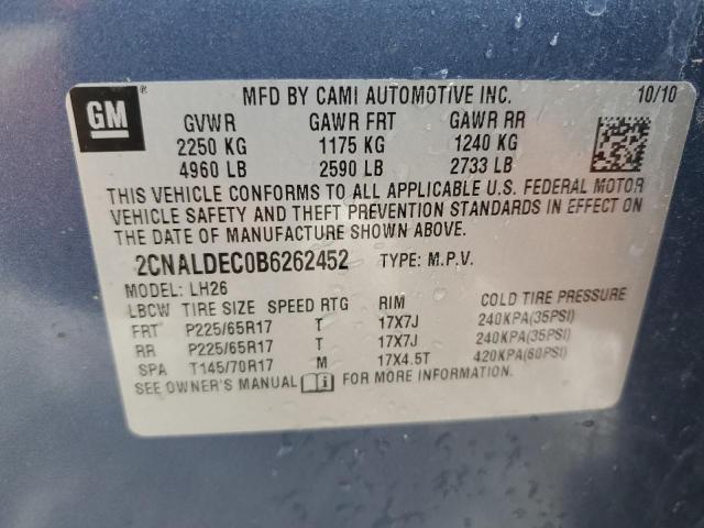 Photo 14 from auction – 2011 CHEVROLET EQUINOX LT with VIN 2CNALDEC0B6262452