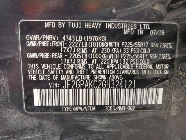 Photo 14 from auction – 2016 SUBARU CROSSTREK with VIN JF2GPAKC2GH324121