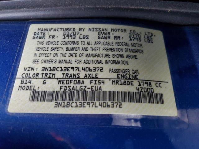 Снимка 14 от търг – 2007 NISSAN VERSA S с VIN 3N1BC13E97L406372