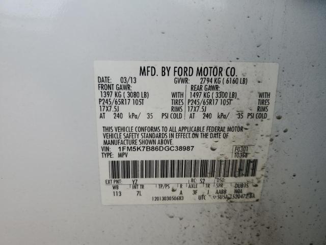 Photo 14 from auction – 2013 FORD EXPLORER with VIN 1FM5K7B86DGC38987