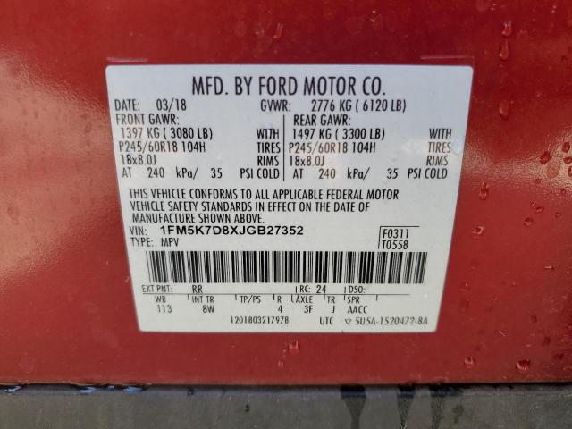Photo 14 from auction – 2018 FORD EXPLORER X with VIN 1FM5K7D8XJGB27352
