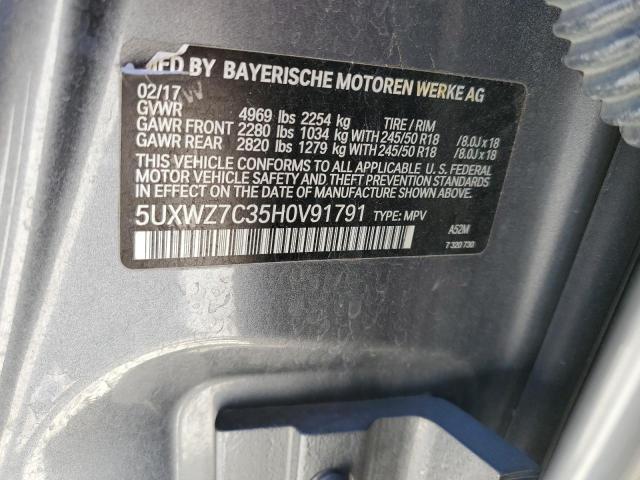 Photo 14 from auction – 2017 BMW X3 SDRIVE2 with VIN 5UXWZ7C35H0V91791