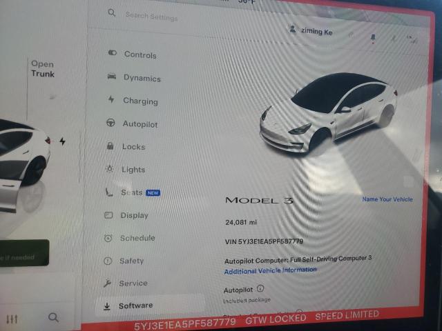 Photo 9 from auction – 2023 TESLA MODEL 3 with VIN 5YJ3E1EA5PF587779