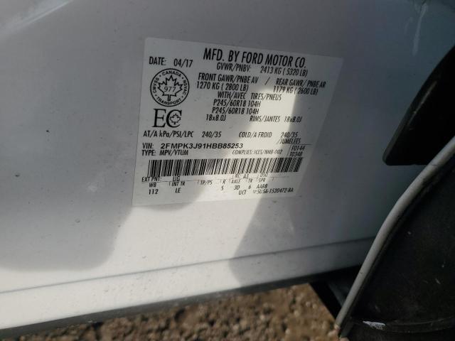 Photo 14 from auction – 2017 FORD EDGE SEL with VIN 2FMPK3J91HBB85253
