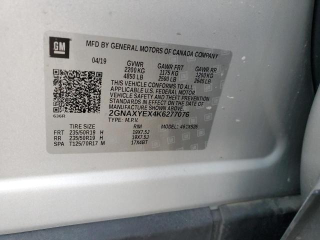 Photo 14 from auction – 2019 CHEVROLET EQUINOX PR with VIN 2GNAXYEX4K6277076