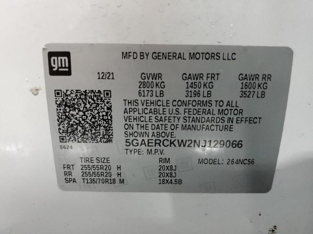 Photo 14 from auction – 2022 BUICK ENCLAVE PR with VIN 5GAERCKW2NJ129066