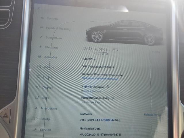 Photo 9 from auction – 2015 TESLA MODEL S 70 with VIN 5YJSA1S25FF089617