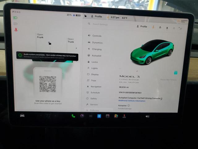 Photo 9 from auction – 2022 TESLA MODEL 3 with VIN 5YJ3E1EB5NF287651