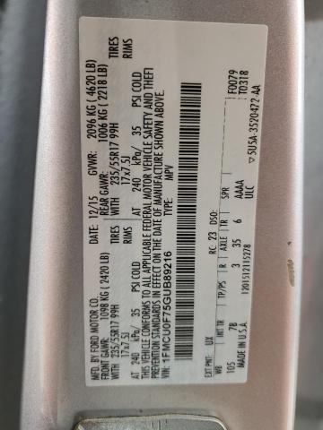 Photo 14 from auction – 2016 FORD ESCAPE S with VIN 1FMCU0F75GUB89216