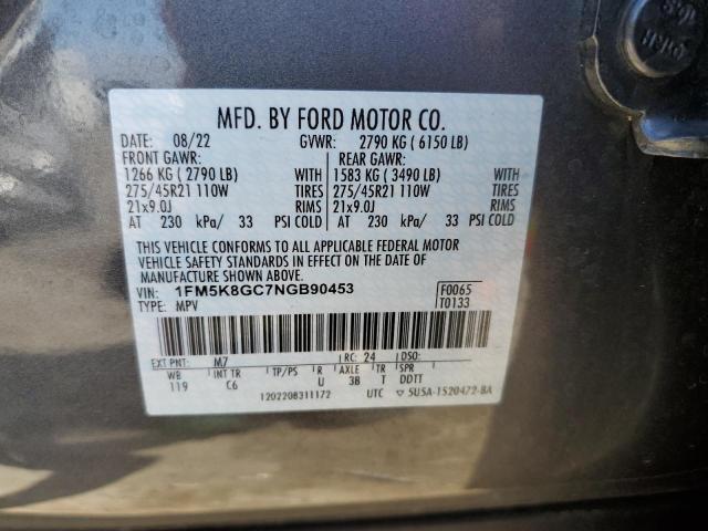Photo 14 from auction – 2022 FORD EXPLORER S with VIN 1FM5K8GC7NGB90453