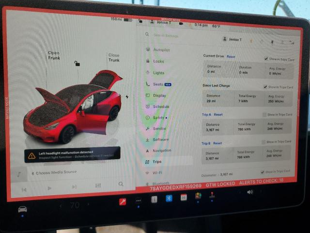 Photo 9 from auction – 2024 TESLA MODEL Y with VIN 7SAYGDEDXRF159269