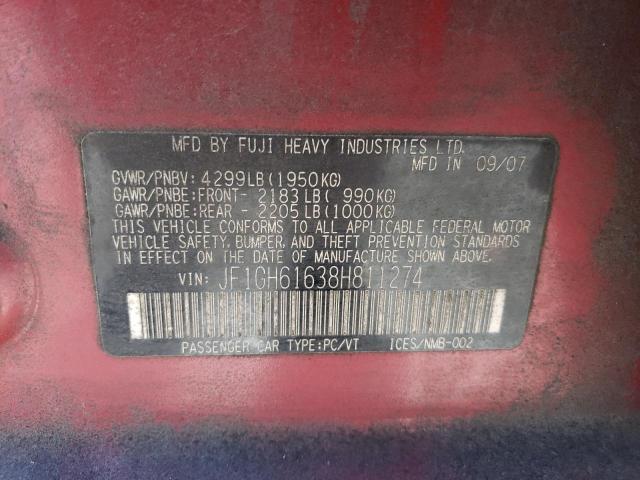 Photo 14 from auction – 2008 SUBARU IMPREZA 2. with VIN JF1GH61638H811274