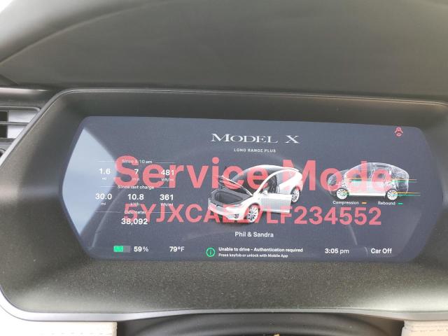 Снимка 9 от търг – 2020 TESLA MODEL X с VIN 5YJXCAE27LF234552