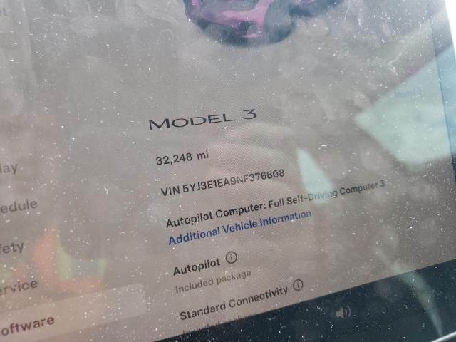 Снимка 9 от търг – 2022 TESLA MODEL 3 с VIN 5YJ3E1EA9NF376808