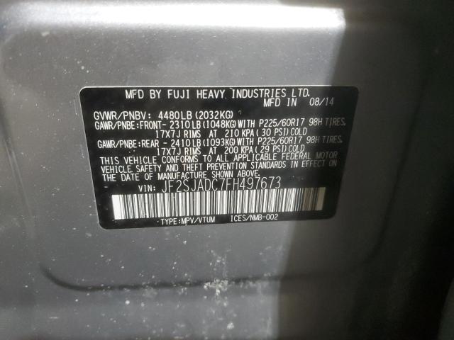 Снимка 14 от търг – 2015 SUBARU FORESTER 2 с VIN JF2SJADC7FH497673