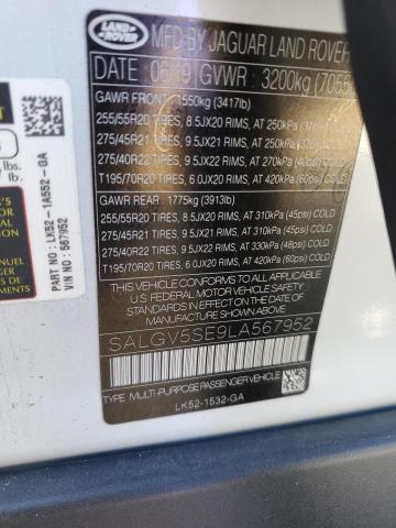 Photo 14 from auction – 2020 LAND ROVER RANGE ROVE with VIN SALGV5SE9LA567952
