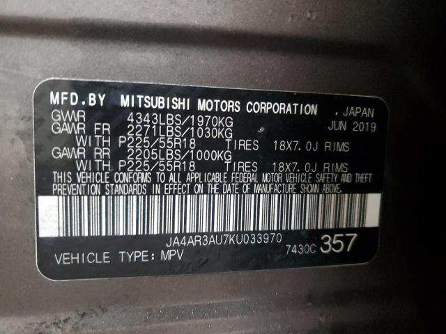 Photo 14 from auction – 2019 MITSUBISHI OUTLANDER with VIN JA4AR3AU7KU033970
