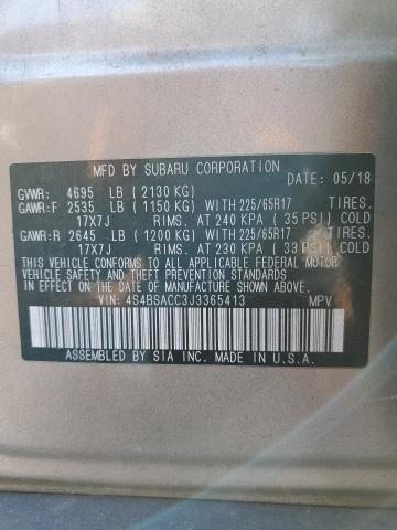 Photo 14 from auction – 2018 SUBARU OUTBACK 2. with VIN 4S4BSACC3J3365413