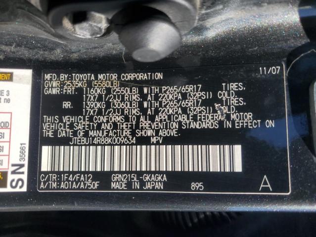 Photo 14 from auction – 2008 TOYOTA 4RUNNER SR with VIN JTEBU14R88K009634