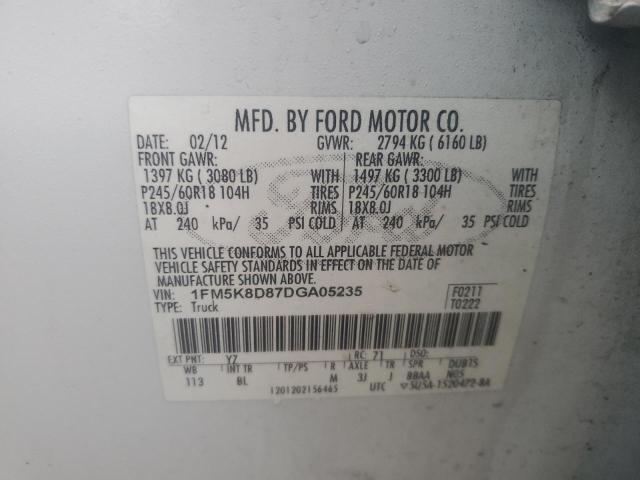 Photo 14 from auction – 2013 FORD EXPLORER X with VIN 1FM5K8D87DGA05235