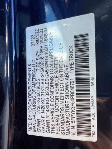 Photo 10 from auction – 2023 HONDA RIDGELINE with VIN 5FPYK3F54PB046791