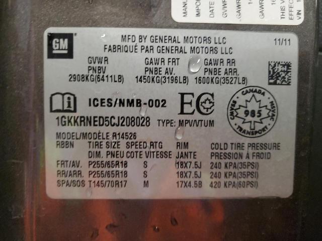 Photo 14 from auction – 2012 GMC ACADIA SLE with VIN 1GKKRNED5CJ208028