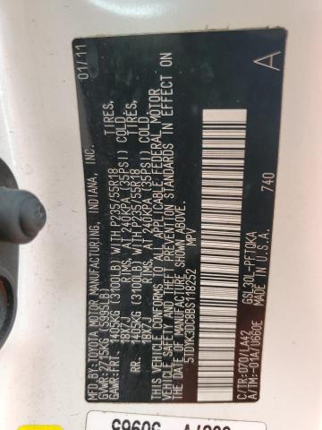 Photo 14 from auction – 2011 TOYOTA SIENNA XLE with VIN 5TDYK3DC8BS118252