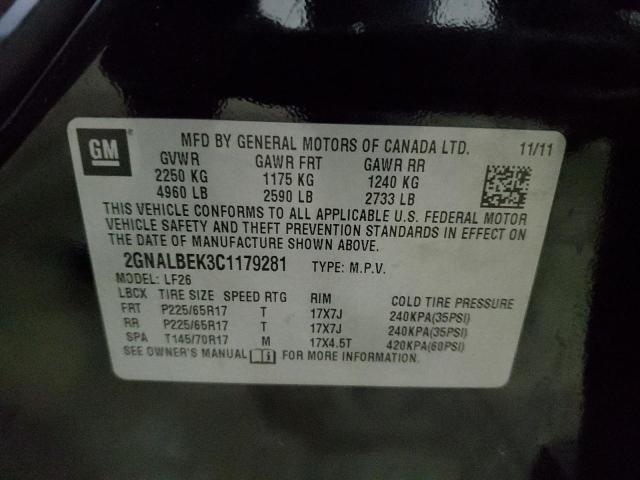 Photo 14 from auction – 2012 CHEVROLET EQUINOX LS with VIN 2GNALBEK3C1179281