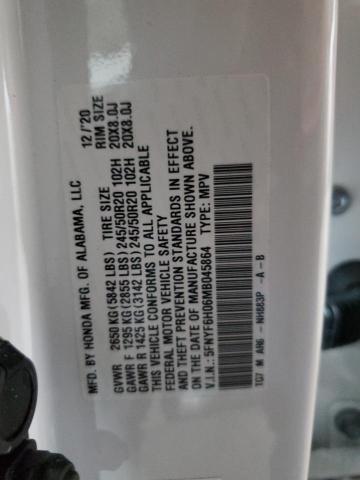 Photo 14 from auction – 2021 HONDA PILOT ELIT with VIN 5FNYF6H06MB045864