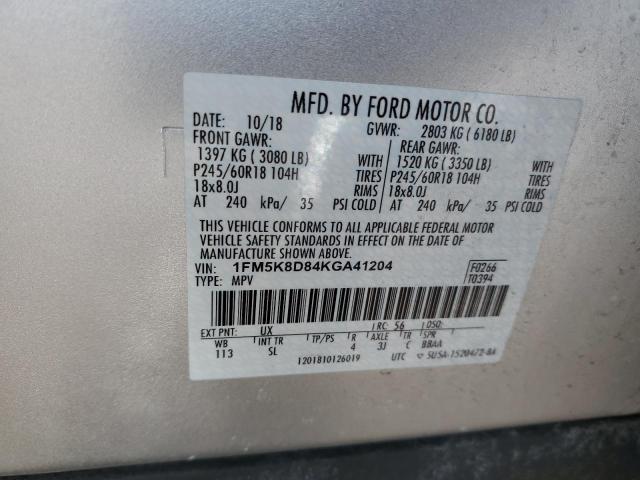 Foto 14 de la subasta – 2019 FORD EXPLORER X con VIN 1FM5K8D84KGA41204