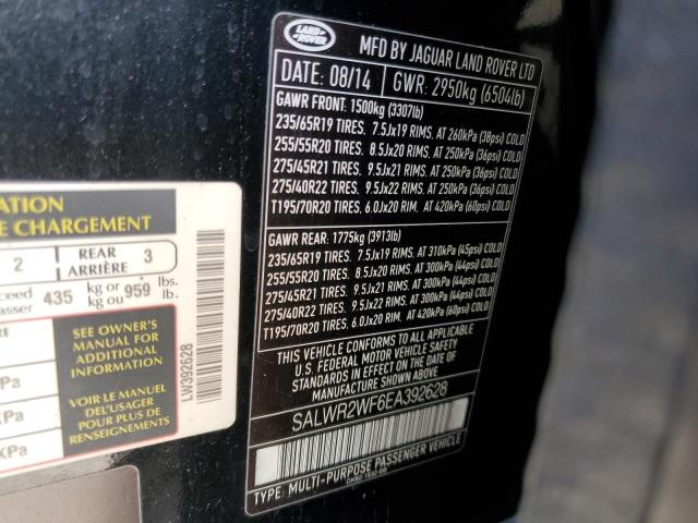 Photo 14 from auction – 2014 LAND ROVER RANGE ROVE with VIN SALWR2WF6EA392628