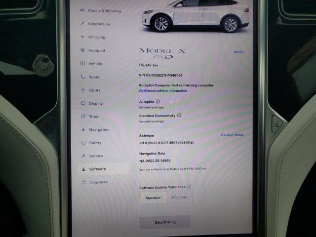 Photo 9 from auction – 2017 TESLA MODEL X with VIN 5YJXCBE27HF048961