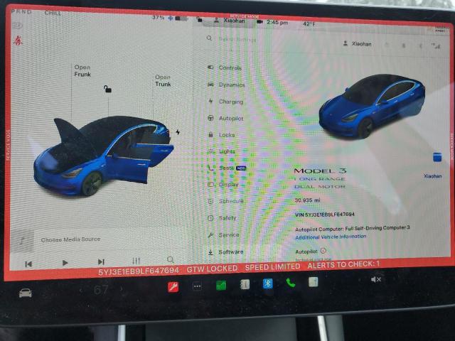 Photo 9 from auction – 2020 TESLA MODEL 3 with VIN 5YJ3E1EB9LF647694