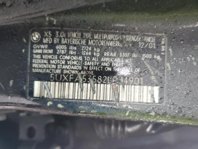 Photo 14 from auction – 2002 BMW X5 3.0I with VIN 5UXFA53582LP34901
