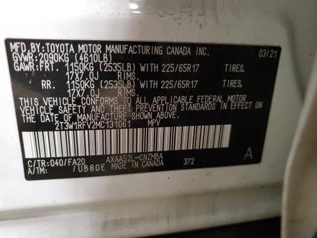 Photo 14 from auction – 2021 TOYOTA RAV4 with VIN 2T3W1RFV2MC131061